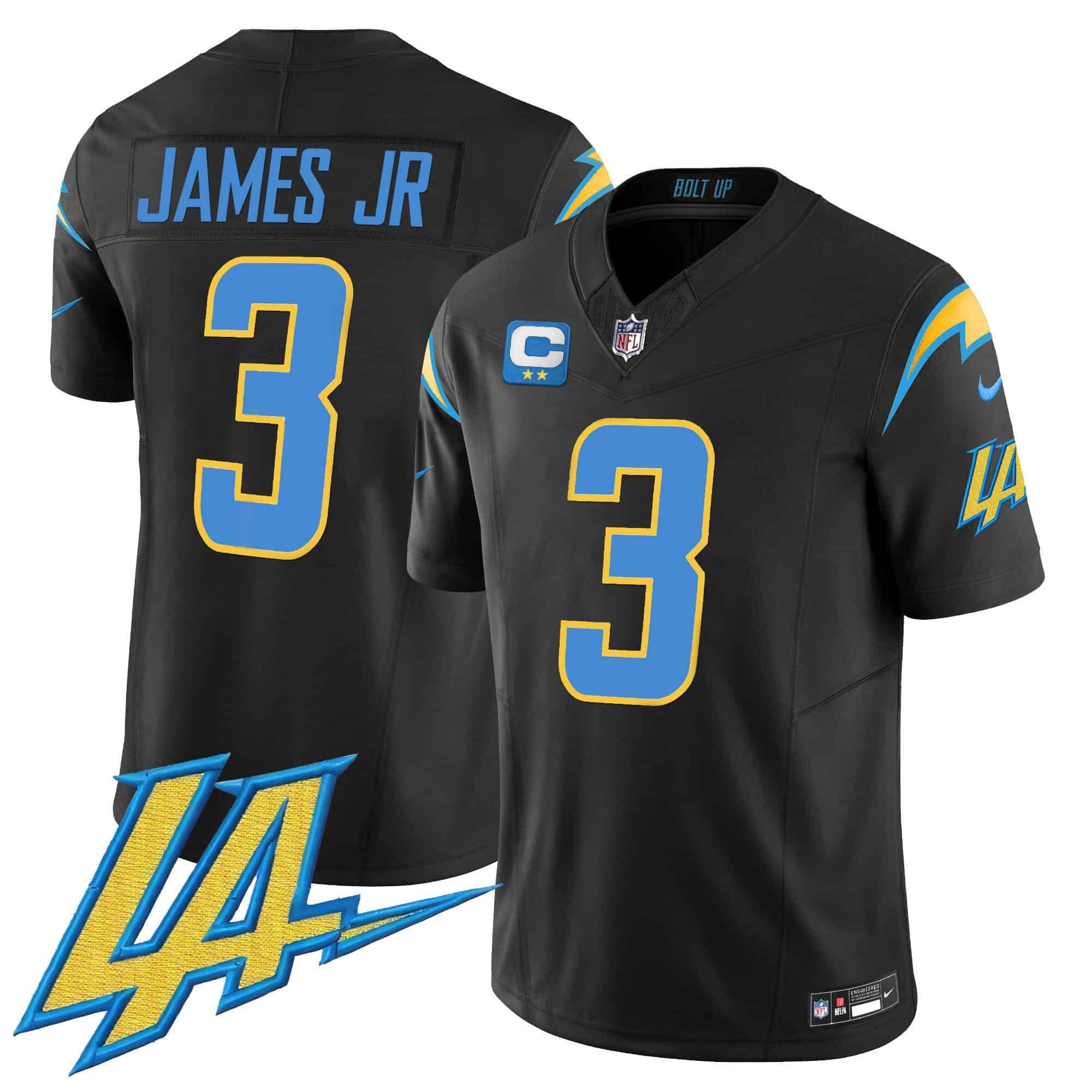 Men Los Angeles Chargers #3 James jr Black 2024 Nike Vapor Limited NFL Jersey style 1->indianapolis colts->NFL Jersey